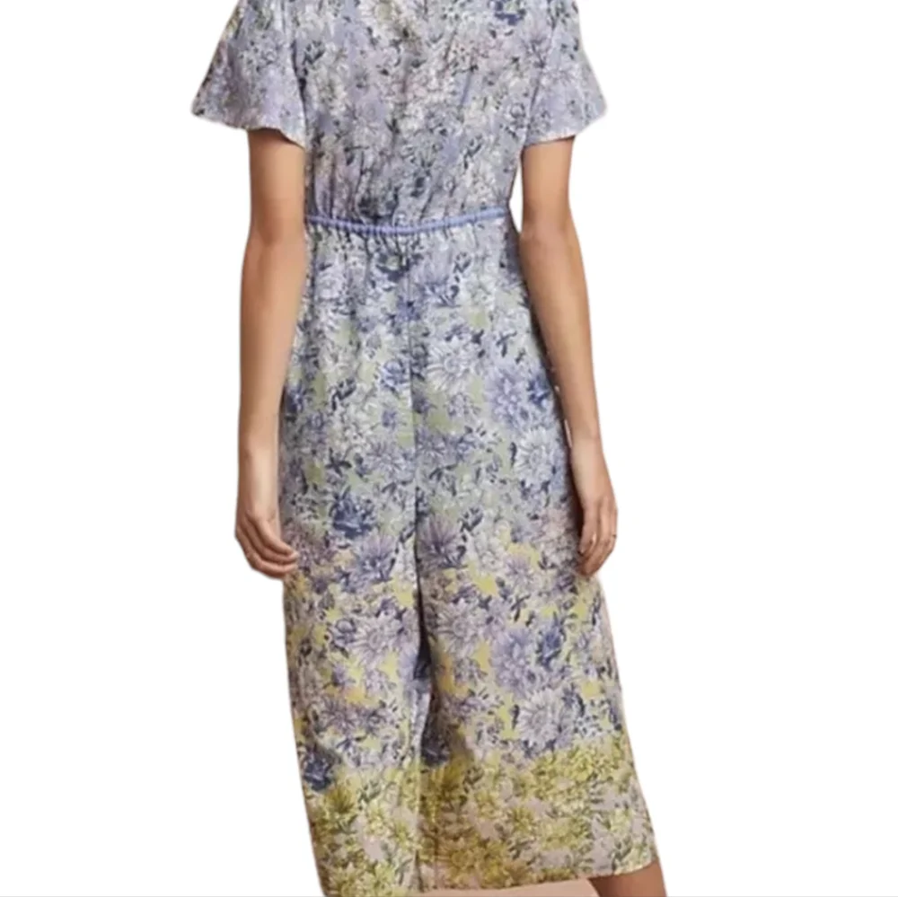 Anthropologie Romerio Sleep Jumpsuit Purple Floral Tassels Size Small‎